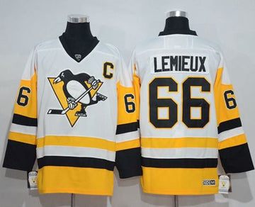 Mario Lemieux Pittsburgh Penguins white Away jersey