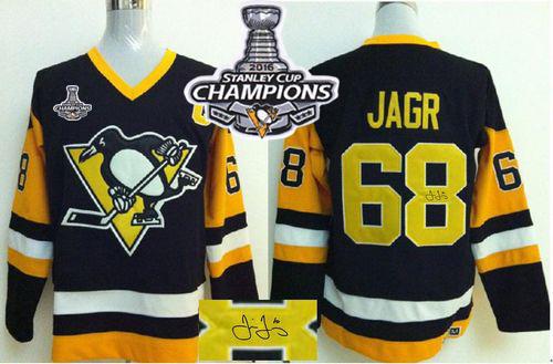 Jaromir Jagr Pittsburgh Penguins black Throwback jersey