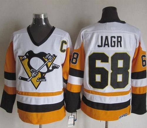 Jaromir Jagr Pittsburgh Penguins white-black Throwback jersey