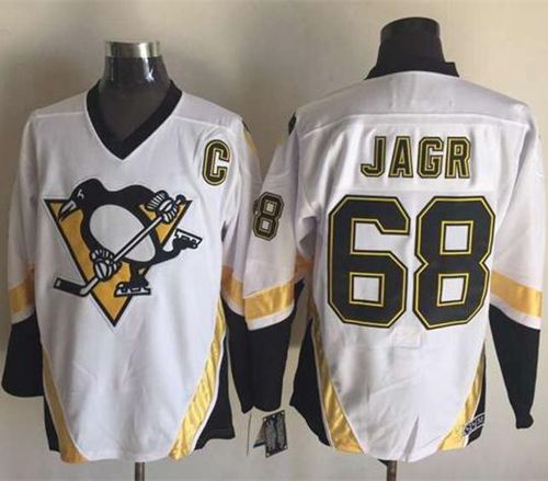Jaromir Jagr Pittsburgh Penguins white Throwback jersey