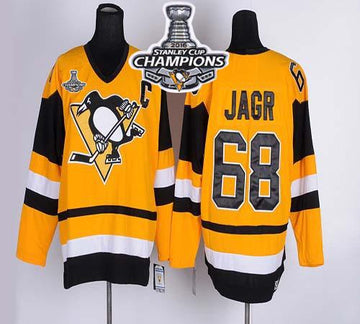 Jaromir Jagr Pittsburgh Penguins yellow Throwback jersey