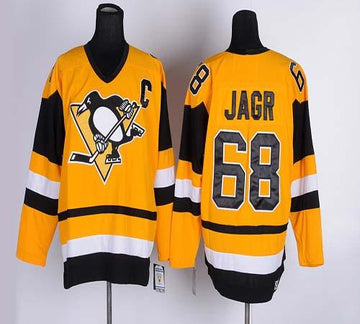 Jaromir Jagr Pittsburgh Penguins yellow Throwback jersey