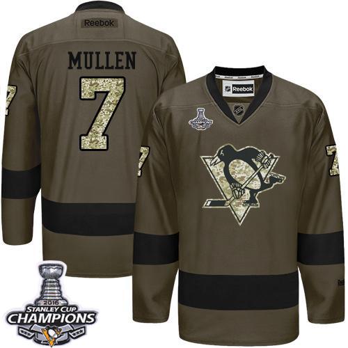 Joe Mullen Pittsburgh Penguins green Salute To Service jersey