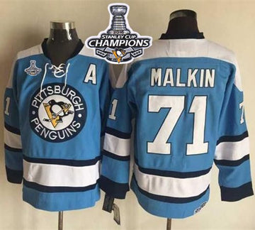Evgeni Malkin Pittsburgh Penguins blue Throwback jersey
