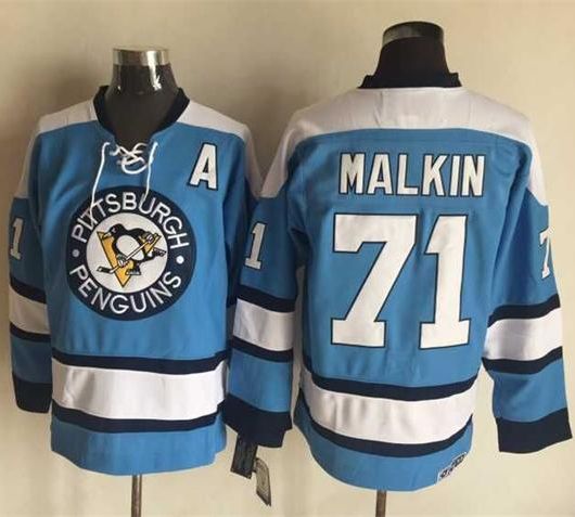 Evgeni Malkin Pittsburgh Penguins blue Throwback jersey