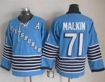 Evgeni Malkin Pittsburgh Penguins blue Throwback jersey