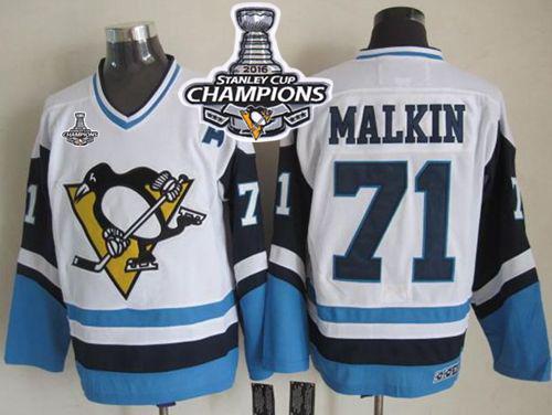 Evgeni Malkin Pittsburgh Penguins white-blue Throwback jersey