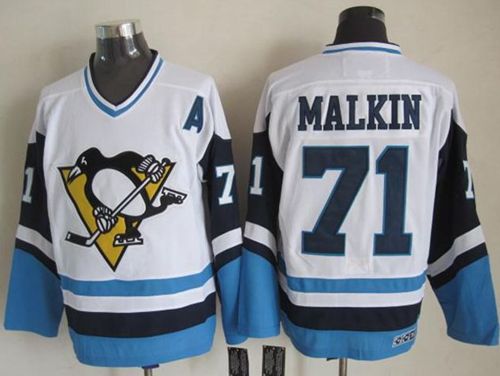 Evgeni Malkin Pittsburgh Penguins white-blue Throwback jersey