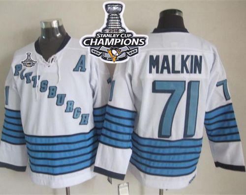 Evgeni Malkin White-Light Pittsburgh Penguins blue Throwback jersey