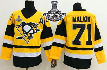 Evgeni Malkin Pittsburgh Penguins yellow Throwback jersey
