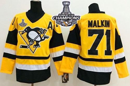 Evgeni Malkin Pittsburgh Penguins yellow Throwback jersey