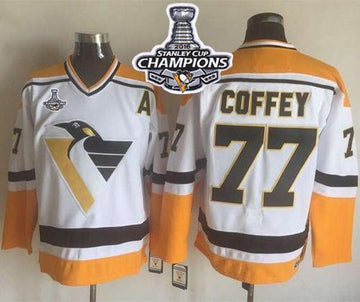 Paul Coffey Pittsburgh Penguins white-yellow Throwback jersey