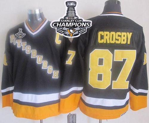 Sidney Crosby Pittsburgh Penguins black-yellow Throwback jersey