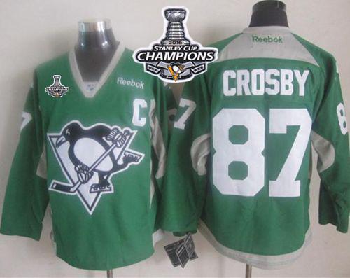 Sidney Crosby Pittsburgh Penguins green jersey