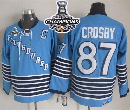 Sidney Crosby Pittsburgh Penguins blue Throwback jersey