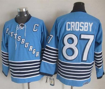 Sidney Crosby Pittsburgh Penguins blue Throwback jersey
