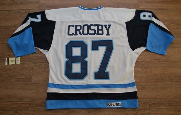 Sidney Crosby Pittsburgh Penguins white-blue Throwback jersey