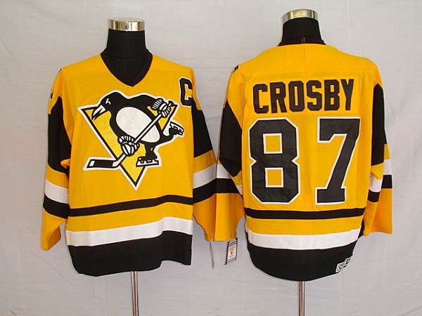 Sidney Crosby Pittsburgh Penguins yellow jersey