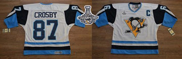 Sidney Crosby Pittsburgh Penguins white-blue Throwback jersey