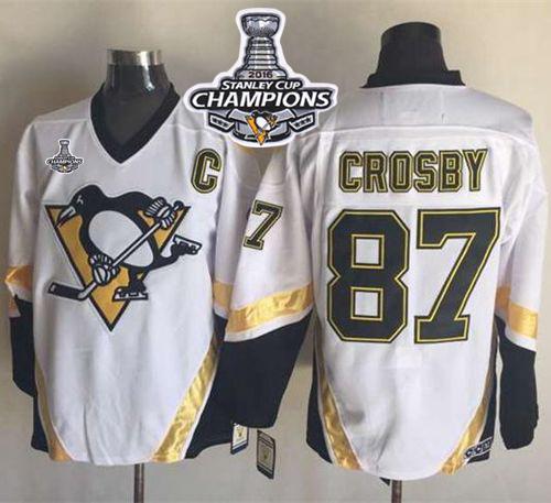 Sidney Crosby Pittsburgh Penguins white Throwback jersey