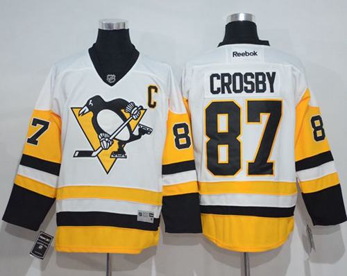 Sidney Crosby Pittsburgh Penguins white Away jersey