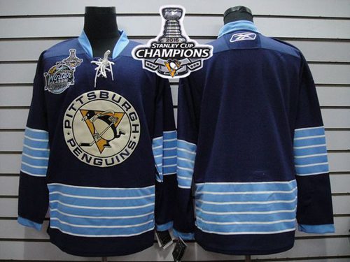 Custom Pittsburgh Penguins blue Winter Classic jersey