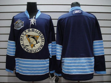 Custom Pittsburgh Penguins blue Winter Classic jersey