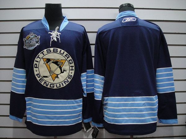 Custom Pittsburgh Penguins blue Winter Classic jersey