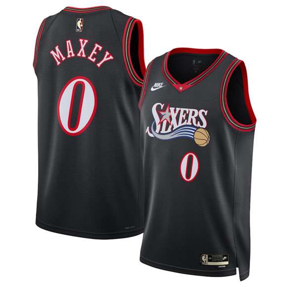 Tyrese Maxey Philadelphia 76ers black Classic jersey