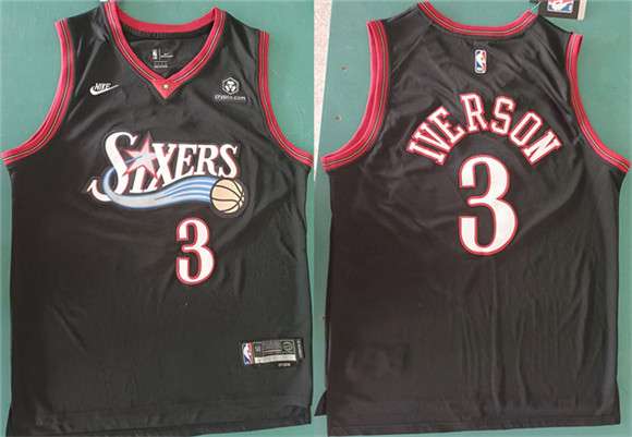 Allen Iverson Philadelphia 76ers black Classic jersey