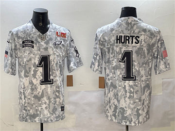 Jalen Hurts Arctic Philadelphia Eagles camo Salute To Service jersey