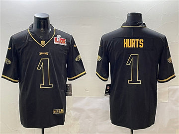 Jalen Hurts Philadelphia Eagles black-gold Salute To Service jersey
