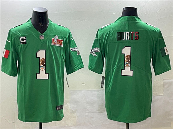 Jalen Hurts Philadelphia Eagles green jersey