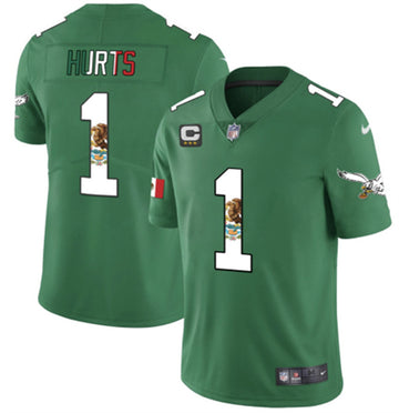 Jalen Hurts Philadelphia Eagles green jersey