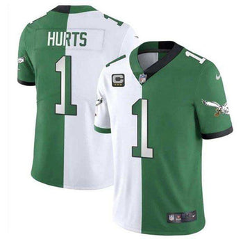 Jalen Hurts Philadelphia Eagles green-white jersey