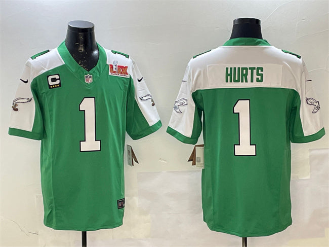 Jalen Hurts Philadelphia Eagles green-white jersey