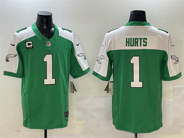 Jalen Hurts Philadelphia Eagles green-white jersey