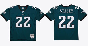 Duce Staley Philadelphia Eagles green jersey