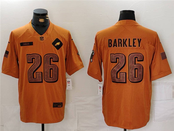 Saquon Barkley Philadelphia Eagles brown Salute To Service jersey