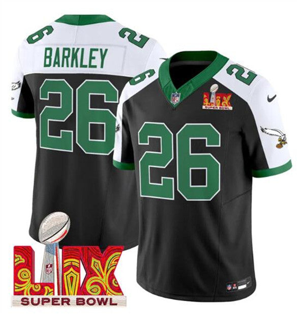 Saquon Barkley Philadelphia Eagles black-white jersey