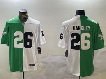 Saquon Barkley Philadelphia Eagles green-white Split jersey