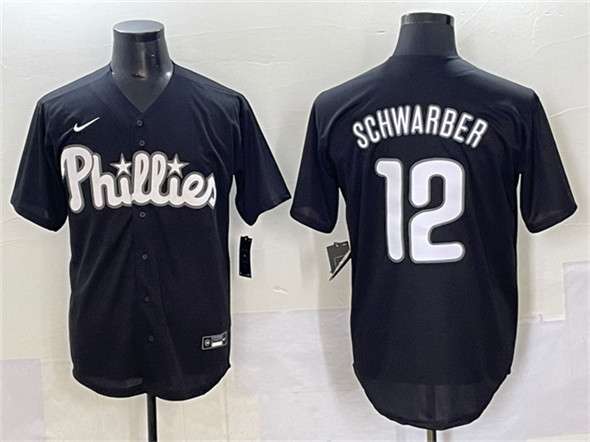 Kyle Schwarber Philadelphia Phillies black Lights Out jersey