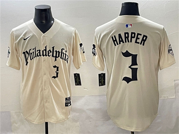 Bryce Harper Philadelphia Phillies cream jersey