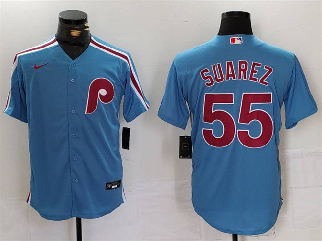Ranger Suarez Philadelphia Phillies blue jersey