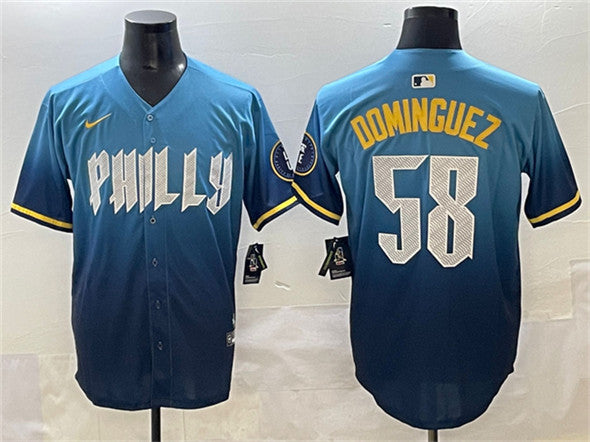 Seranthony Dominguez Philadelphia Phillies blue City Connect jersey