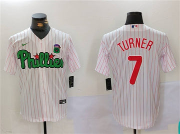 Trea Turner Philadelphia Phillies white-green jersey