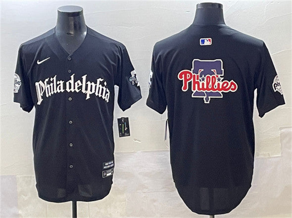 Team Big Logo Philadelphia Phillies black jersey