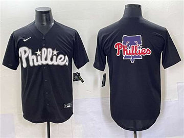 Team Big Logo Philadelphia Phillies black Lights Out jersey