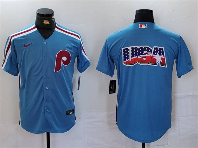 Team Big Logo Philadelphia Phillies blue jersey