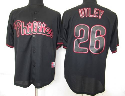 Chase Utley Philadelphia Phillies black Fashion jersey